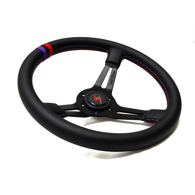 DriftShop Steering Wheel (70 mm Dish), Colors Edition, Black Leather
